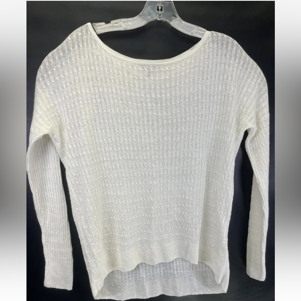 J Crew 100% Linen Cable Knit Womens Sz Medium‎ Cream Color Sweater (Z34) NW/OTs - Picture 5 of 5